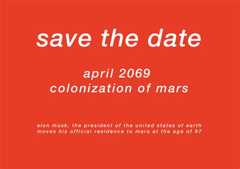 Save The Date April 2069 Colonization Of Mars Elon Musk Crypto