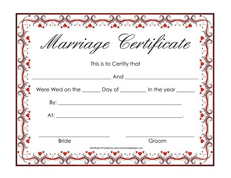 Fake Marriage Certificate Printable Free Free Printable A To Z