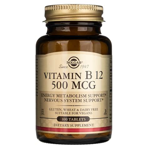 Solgar Vitamin B12 500 Mcg 100 Tablets Medpak