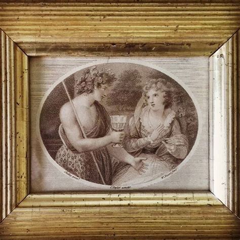 Bacchus Tempting A Lady An Antique Stipple Engraving By William
