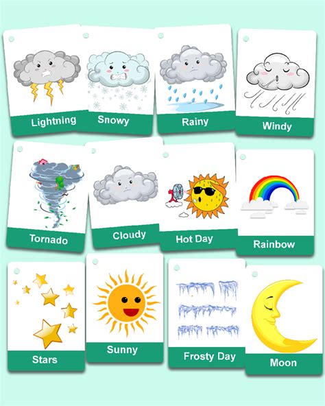 Buy The Set Of Weather Flashcards For Kids Zstore Uk