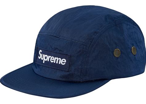 Supreme Camp Cap Washed Nylon Navy Fallwinter 2017 Collection
