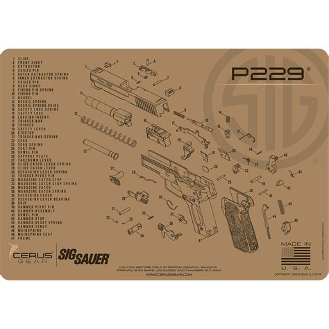 Sig Sauer® P229 Schematic Promat Licensed And Endorsed By Sig Sauer