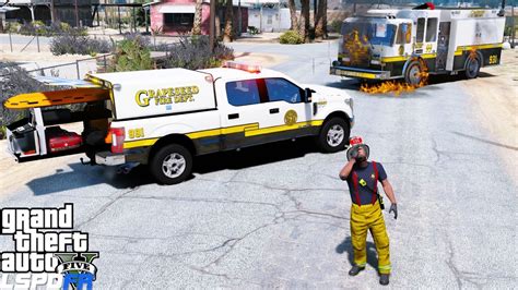 Gta 5 Firefighter Mod Battalion Chief Saves Firetruck That Caught On