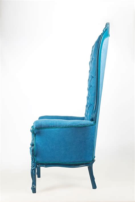 Blue Throne Chair Blue Velvet Chair French Tufted Chair Throne Etsy