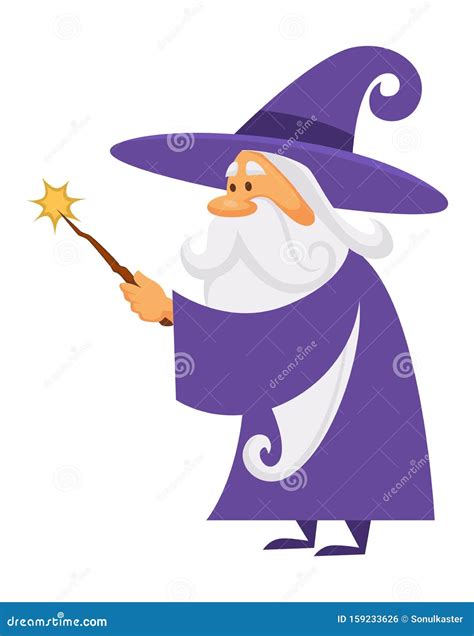 Magician Or Wizard With Magic Wand Warlock Man Or Sorcerer Stock
