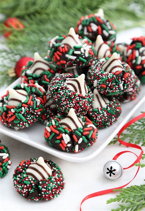 Hershey Kisses Christmas Cookies Thumbprint Cookies With Candy Cane Kisses Will Cook For