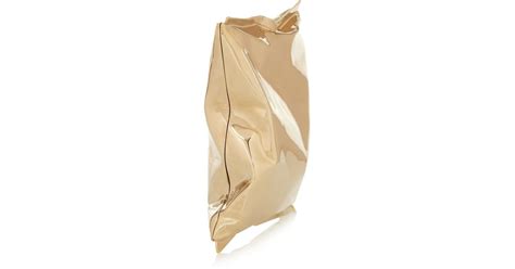 Lyst Anya Hindmarch Crisp Packet Gold Tone Clutch In Metallic