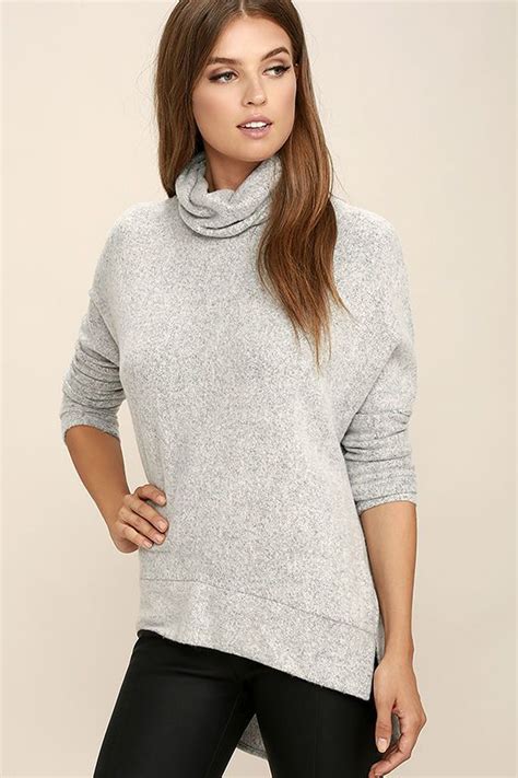 Gentle Manner Heather Grey Turtleneck Sweater Grey Turtleneck Sweater