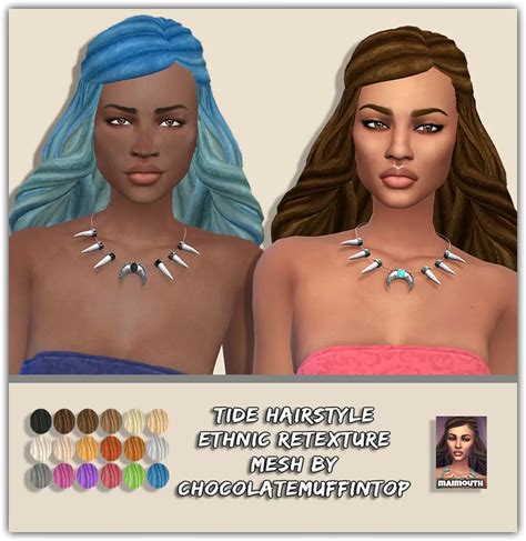 Simsworkshop Tide Hair Ethnic Retextured By Maimouth Sims 4 Hairs