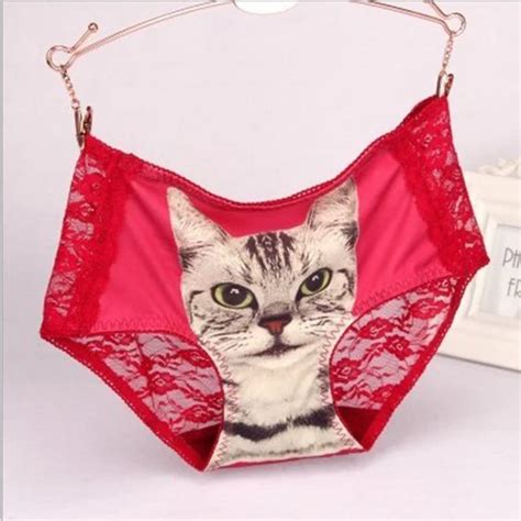 lace panties women s plus size underwear briefs 3d printing panty cat panties sexy girls