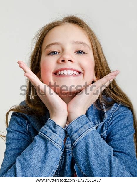 Portrait Adorable Smiling Little Girl Child Stock Photo 1729181437