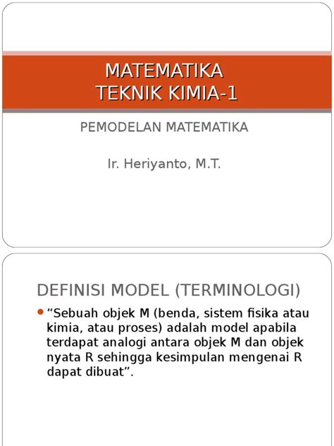3 Matematika Teknik Kimia 1 | PDF
