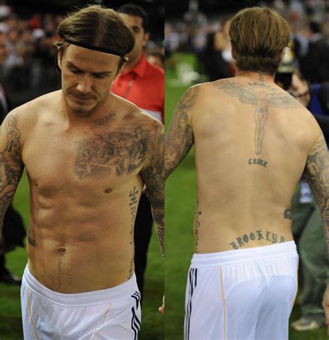 David Beckham Back Tattoos David Beckham Tattoos His Sentimental