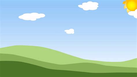 Animated Clouds On A Blue Sky With Green Grass Youtube