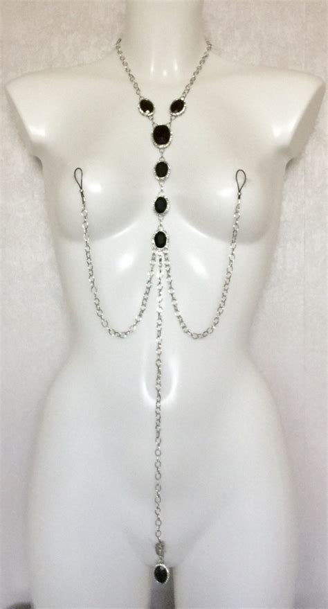 Sexy Body Chain Necklace With Non Piercing Nipple Chains And Etsy