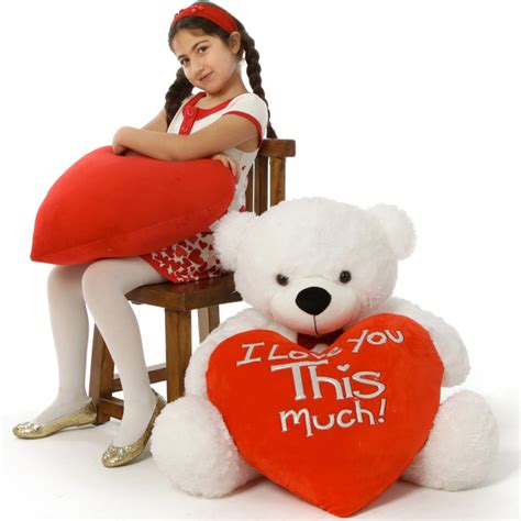 Giant White Valentines Day Teddy Bear Coco Cuddles 38in I Love You
