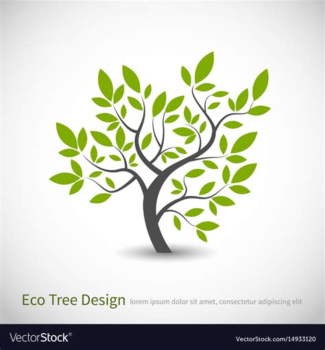 Tree Logo Concept With Leaves Royalty Free Vector Image