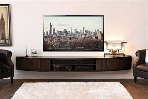 Wall Mount Floating Entertainment Center TV Stand Arc Floating Tv Console Floating Tv Stand