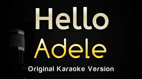 Hello Adele Karaoke Songs With Lyrics Original Key Youtube