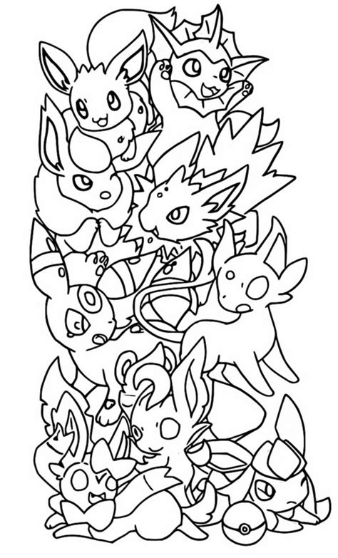 Coloring Page Pokémon Eevee Eevee And Evolutions 41