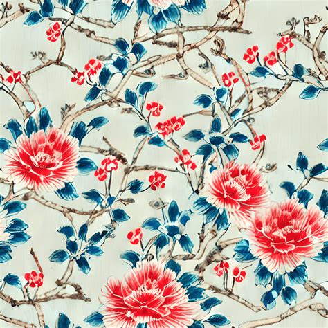 Graphique En Tissu à Motif Chinois Traditionnel De Style Chinoiserie