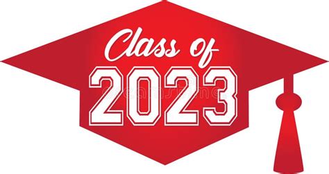 Class Of 2023 Red Graduation Cap Stock Illustration Illustration Of
