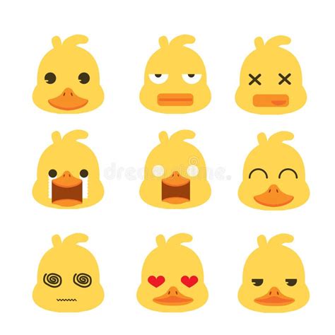 Duck Face Emotion Set Stock Vector Illustration Of Cute 145288211