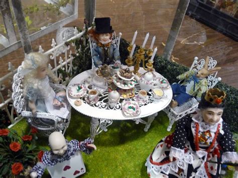Miniature Alice In Wonderland Scene By Sharon Suddeth Tea Table
