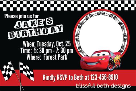 Free Printable Disney Cars Birthday Party Invitations Printable Templates