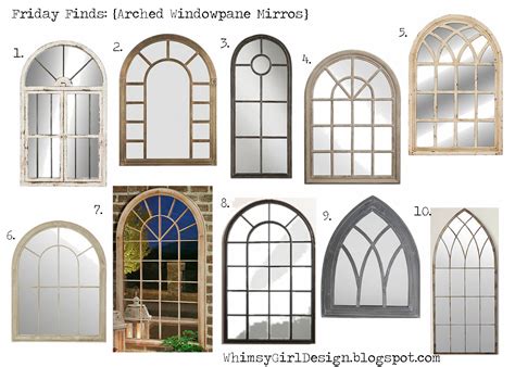 While silhouette is available for arched windows. whimsy girl: Friday Finds: {Arch Windowpane Mirrors}