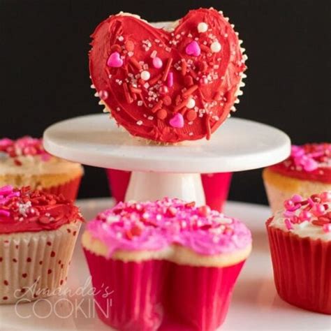 Valentine Cupcakes Recipe Heart Cupcakes Amandas Cookin