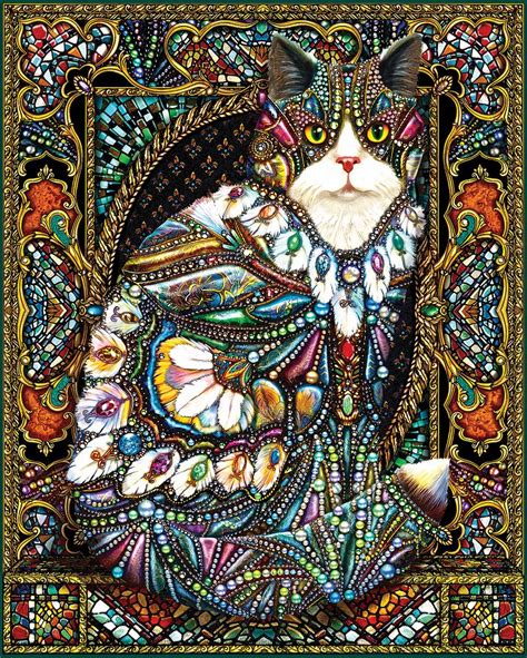 Puzzles are a fun activity to do alone or in a group, and make a great gift for all ages at birthdays and holidays! Jeweled Cat, 1000 Pieces, White Mountain | Puzzle Warehouse