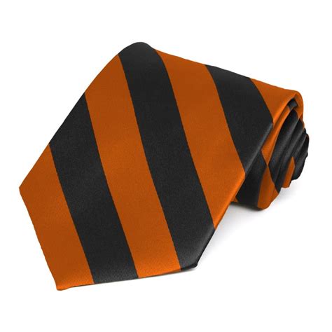 Burnt Orange And Black Striped Ties Shop At Tiemart Tiemart Inc