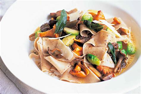 Once the peeled chestnuts are fully cool, chop them coarsely on a cutting board. Chestnut Pasta, Wild Mushrooms and Brussels Sprouts Recipe ...