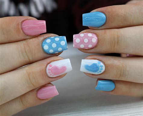Gender Reveal Nails Youtube Gender Reveal Nails Baby Nails Nail
