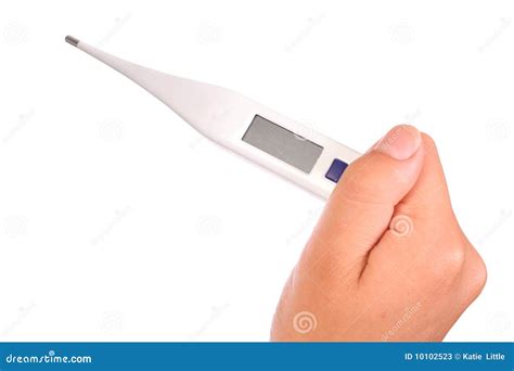Hand Holding Digital Thermometer Stock Image Image Of Temperature