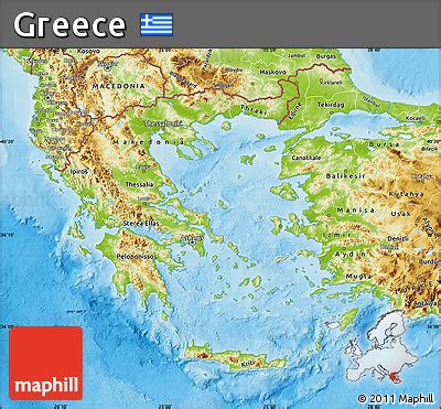 Free Physical Map Of Greece