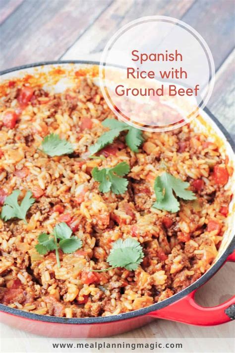I made the recipe as written only using a homemade salsa instead of chile sauce. One Pan Spanish Rice and Ground Beef - Meal Planning Magic