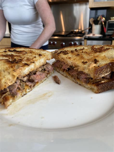Homemade Steak Sandwich With Sourdough Garlic Bread And Onions Rfood