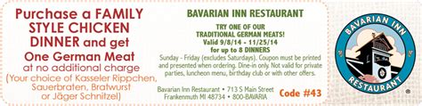 Bavarian Inn Restaurant Coupon