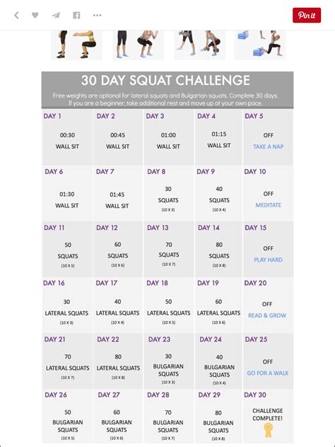Pin By Vicki Grist On Planksexercise 30 Day Squat Challenge Squat