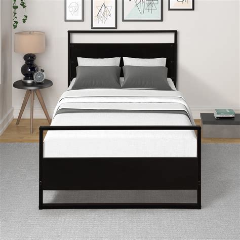 Twin Metal Bed Frame Black Twin Platform Bed With Headboard And