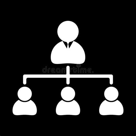 Simple White On Black Organisation Chart Stock Vector Illustration