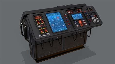 3d Model Sci Fi Computer Control Terminal Vr Ar Low Poly Cgtrader
