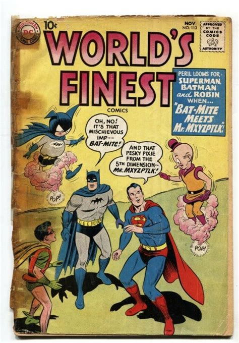 Worlds Finest 113 1960 Dc Batman Robin Superman Bat Mite Mr Mxyzptlk