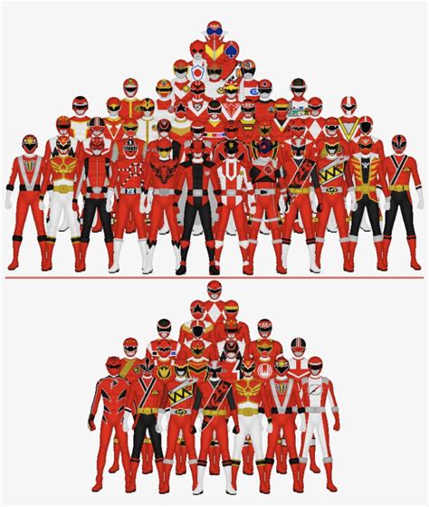 All Super Sentai And Power Rangers Reds By Taiko554 Super Sentai All