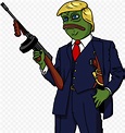 Mafia Style Donald Trump Pepe Frog Face Hold Weapon | Citypng