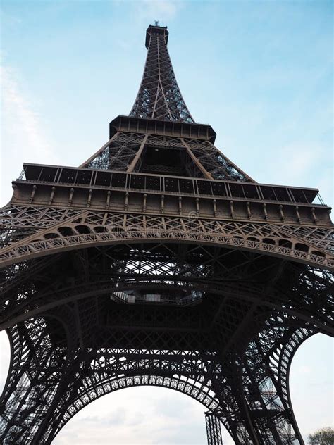 Eiffel Tower Of Paris Popular Place For Tourists Stock Image Image
