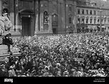 Der Ausbruch des Krieges in München, 1914 Stockfotografie - Alamy